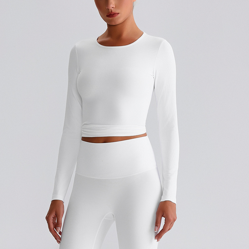 Ribbed Tight Yoga Long Sleeves SKL-LQ6008