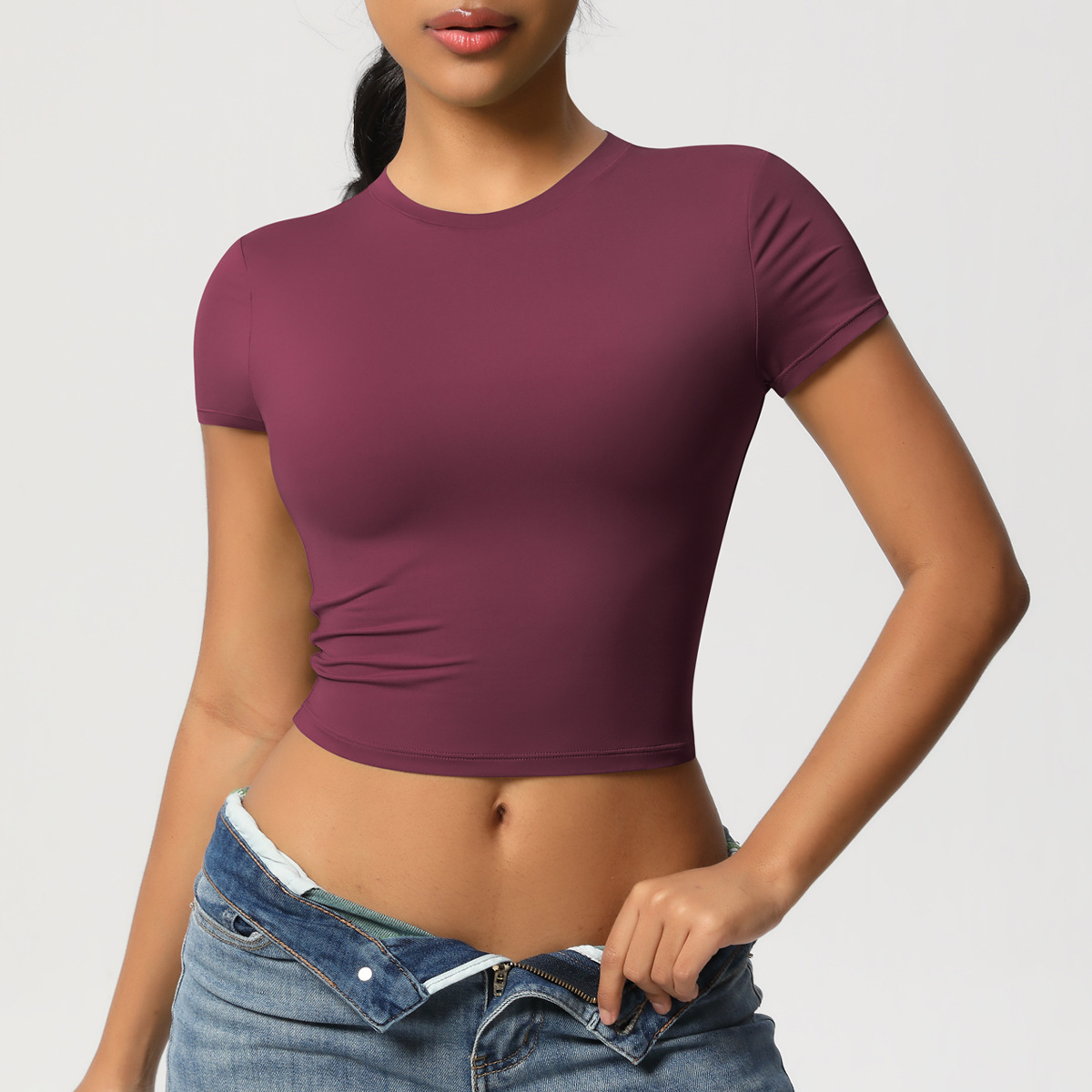 All-match Fitted Short-sleeve Yoga Wear 7088