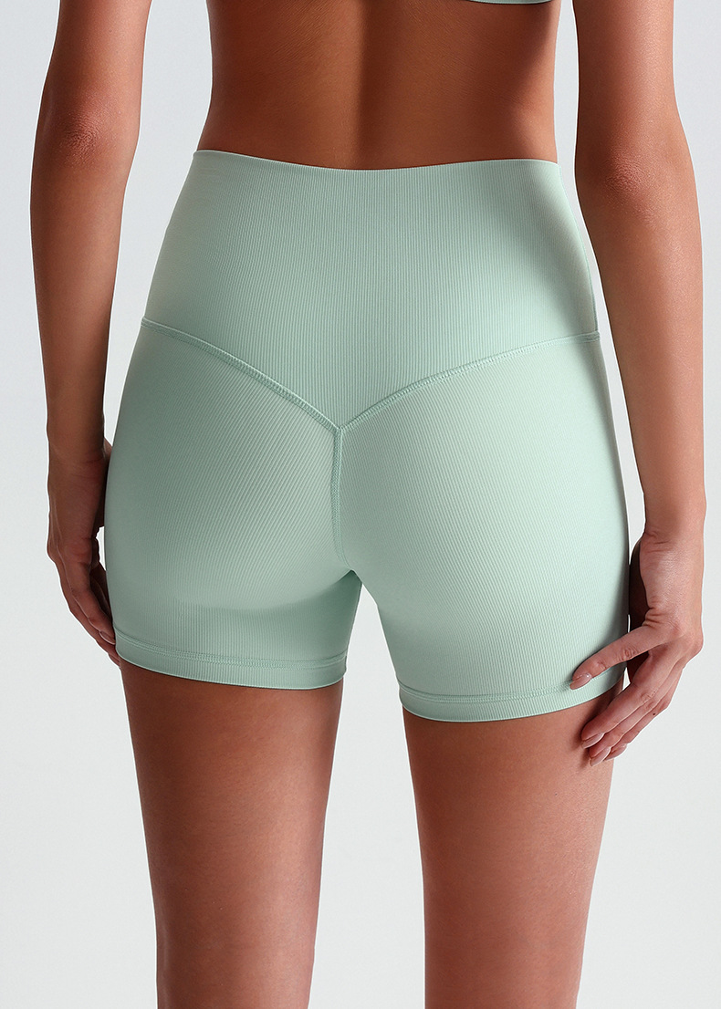 Ribbed Sports Yoga High-Waisted Yoga Shorts SKL-LQ6003