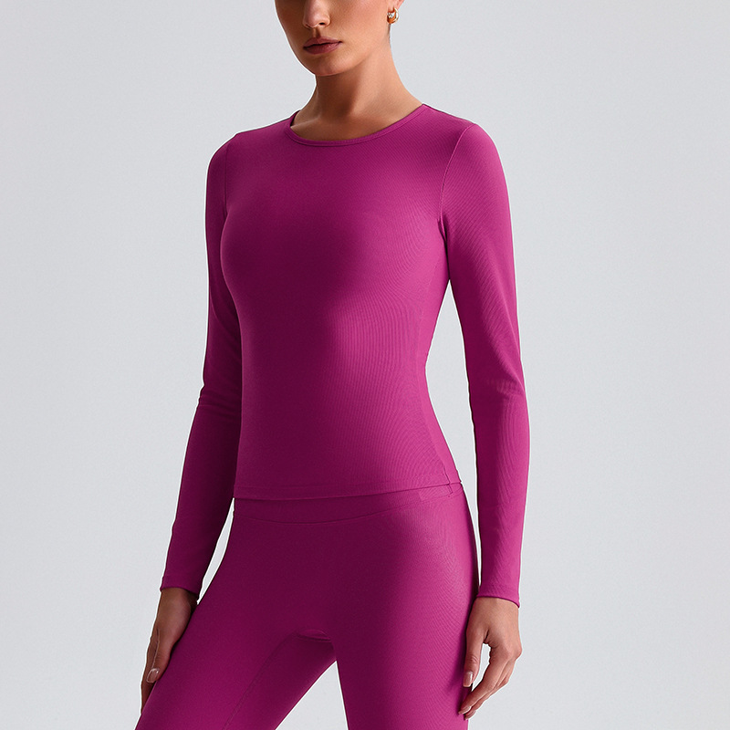 Ribbed Tight Yoga Long Sleeves SKL-LQ6008