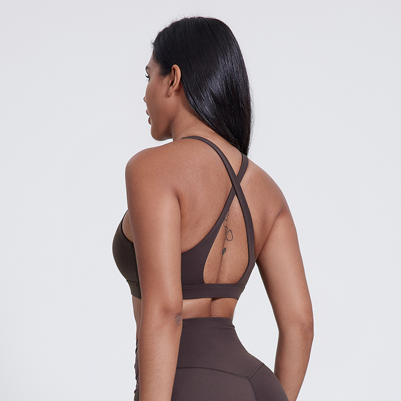 Sexy Beautiful Back Yoga Cross Back Backless Bra With Pads SKL-LQ5035
