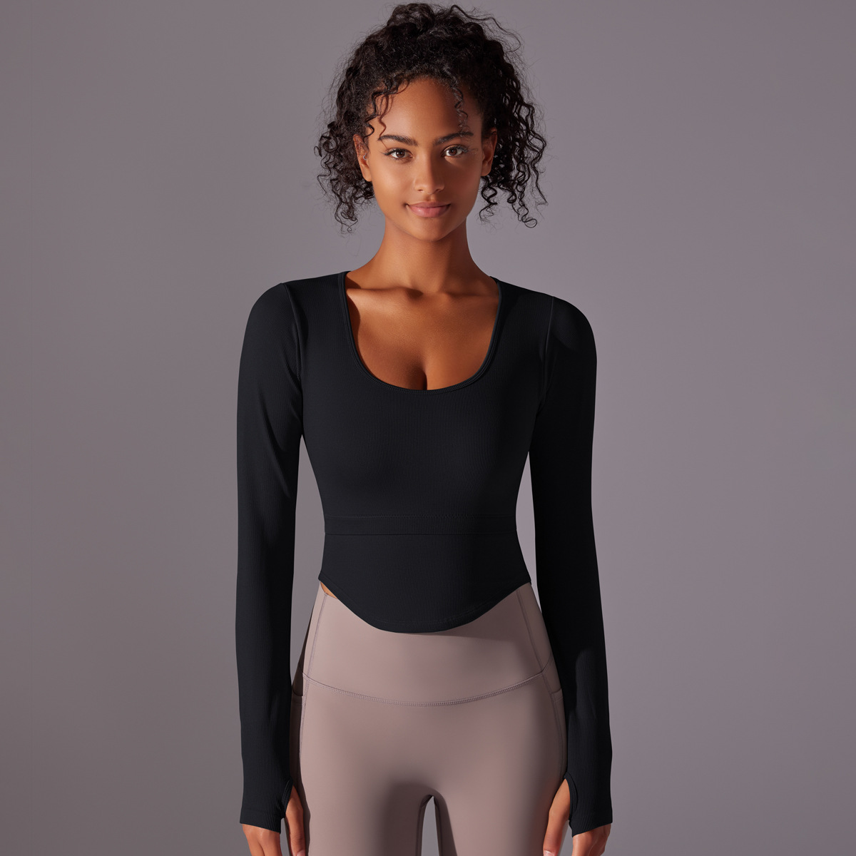 Yoga Suit with Built-in Chest Pads Integrated Cup Fitness Top  6636