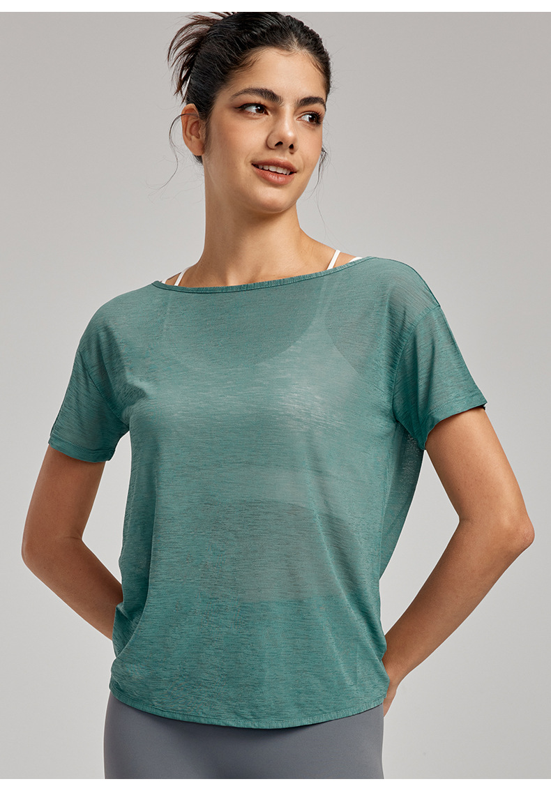  Twisted Back Design Thin Sports Cover-Up Top DWA115013