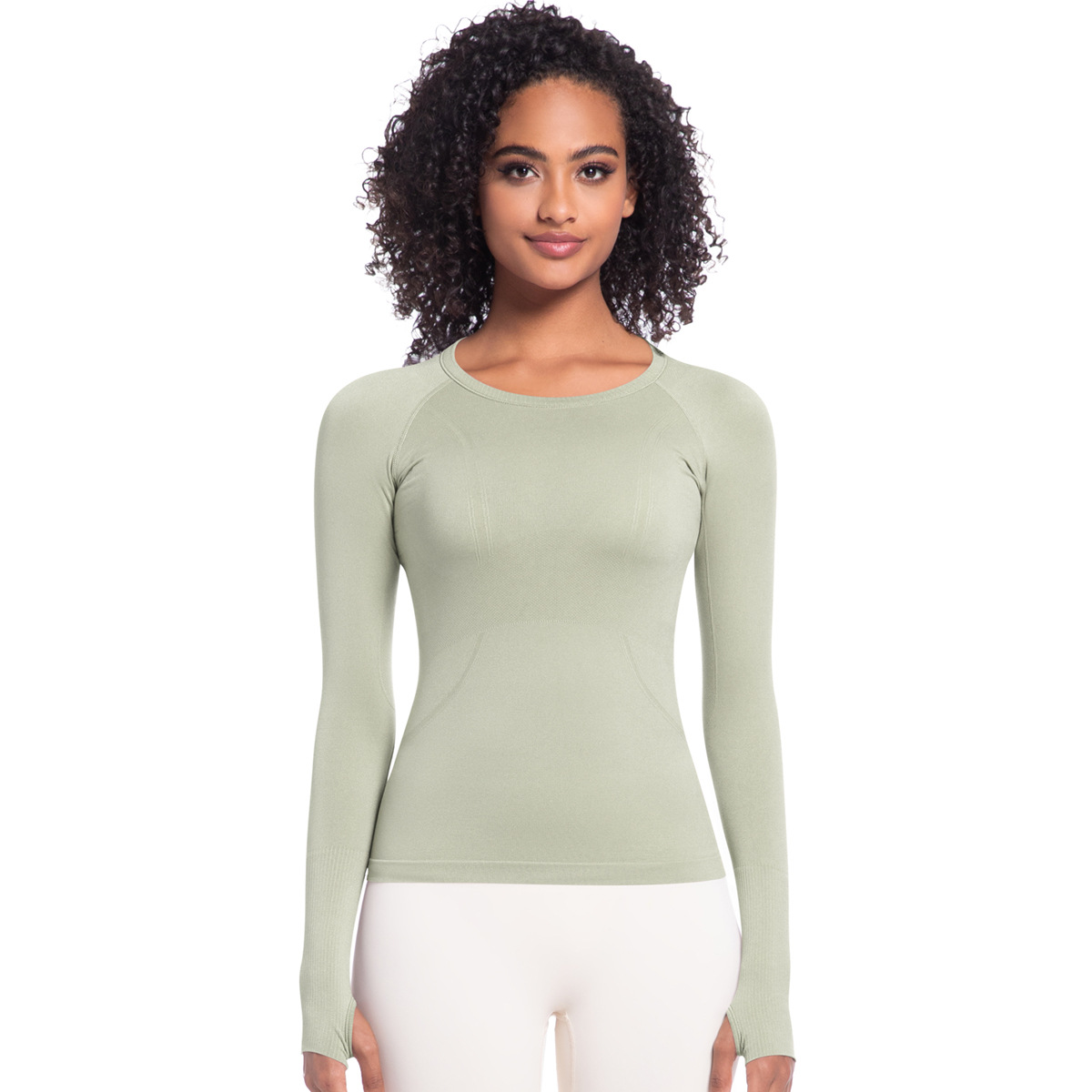 Tight-fitting Long-sleeve Breathable Quick-drying Yoga Top 6680