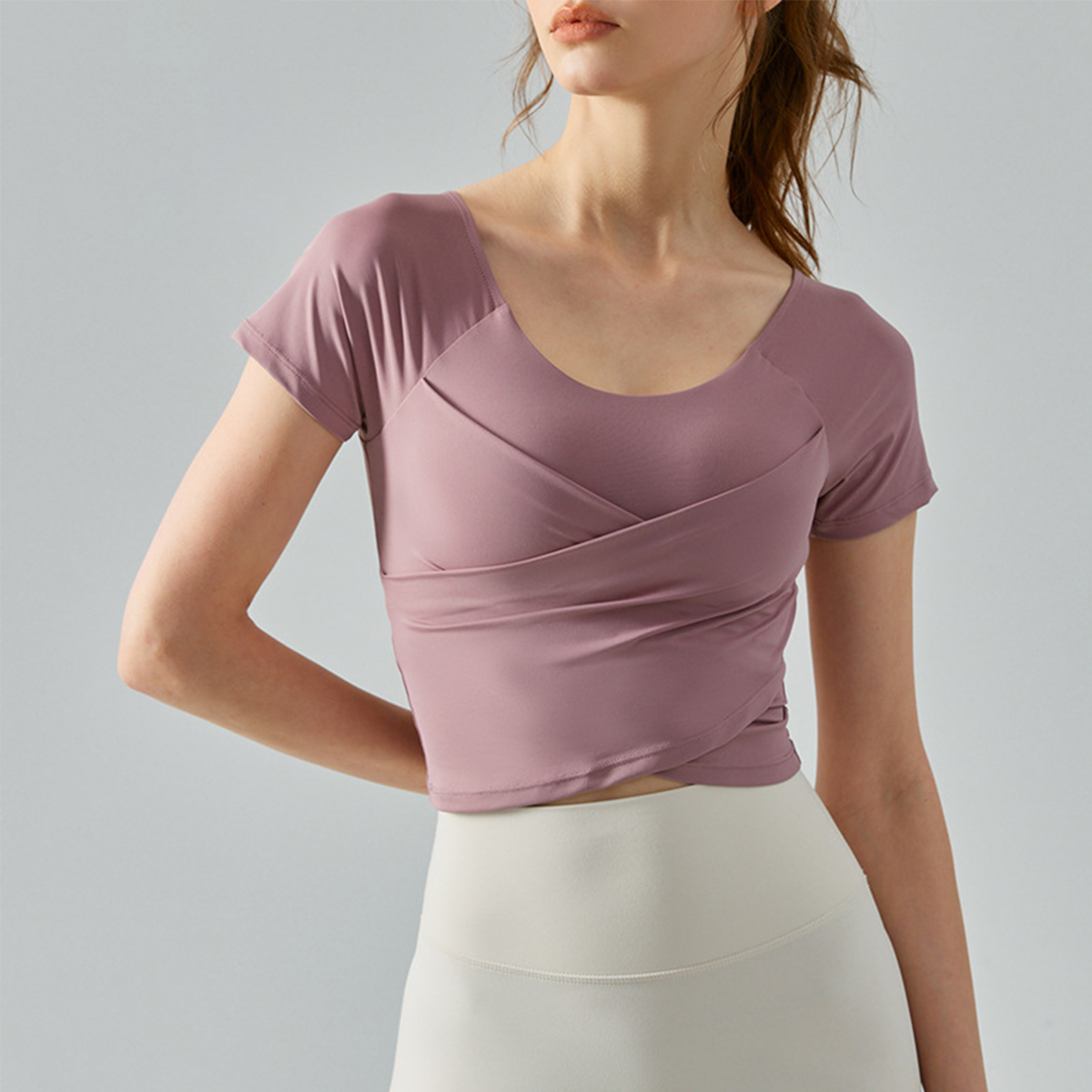  Slimming Yoga Short-sleeved Fitness Top DST543 