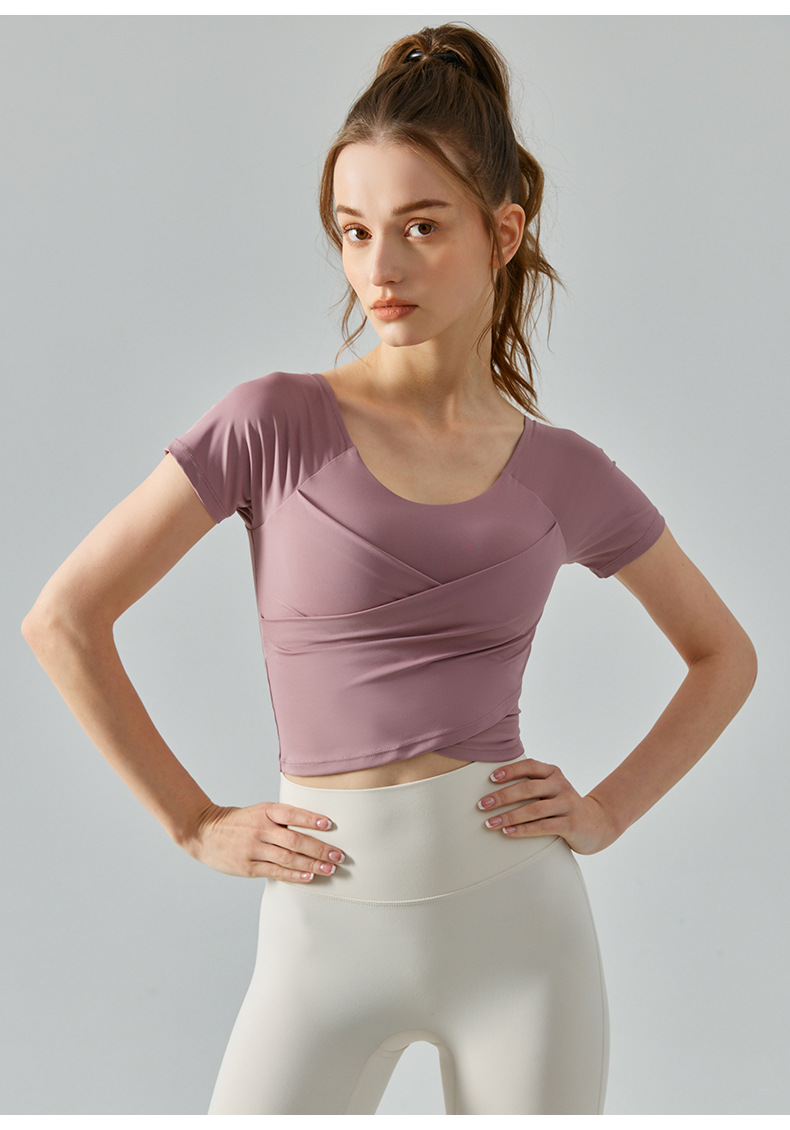  Slimming Yoga Short-sleeved Fitness Top DST543 