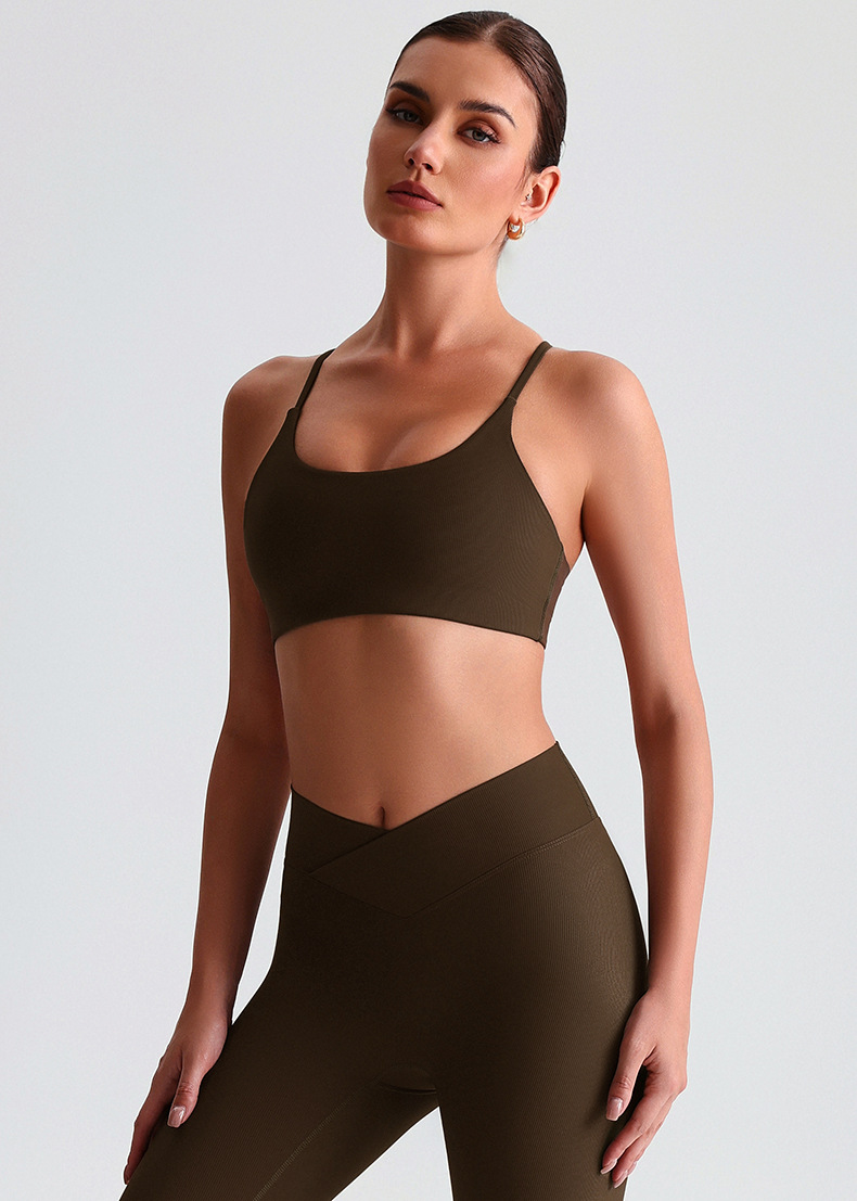 Ribbed Sports Yoga Bra With Pad SKL-LQ6005