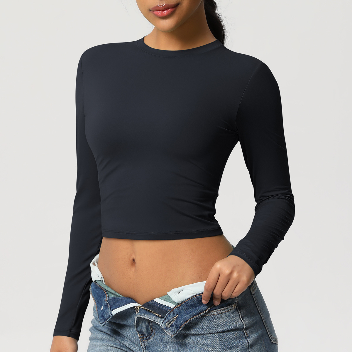 Sports T-shirt Quick-drying Breathable Long-sleeve Yoga Suit 7089