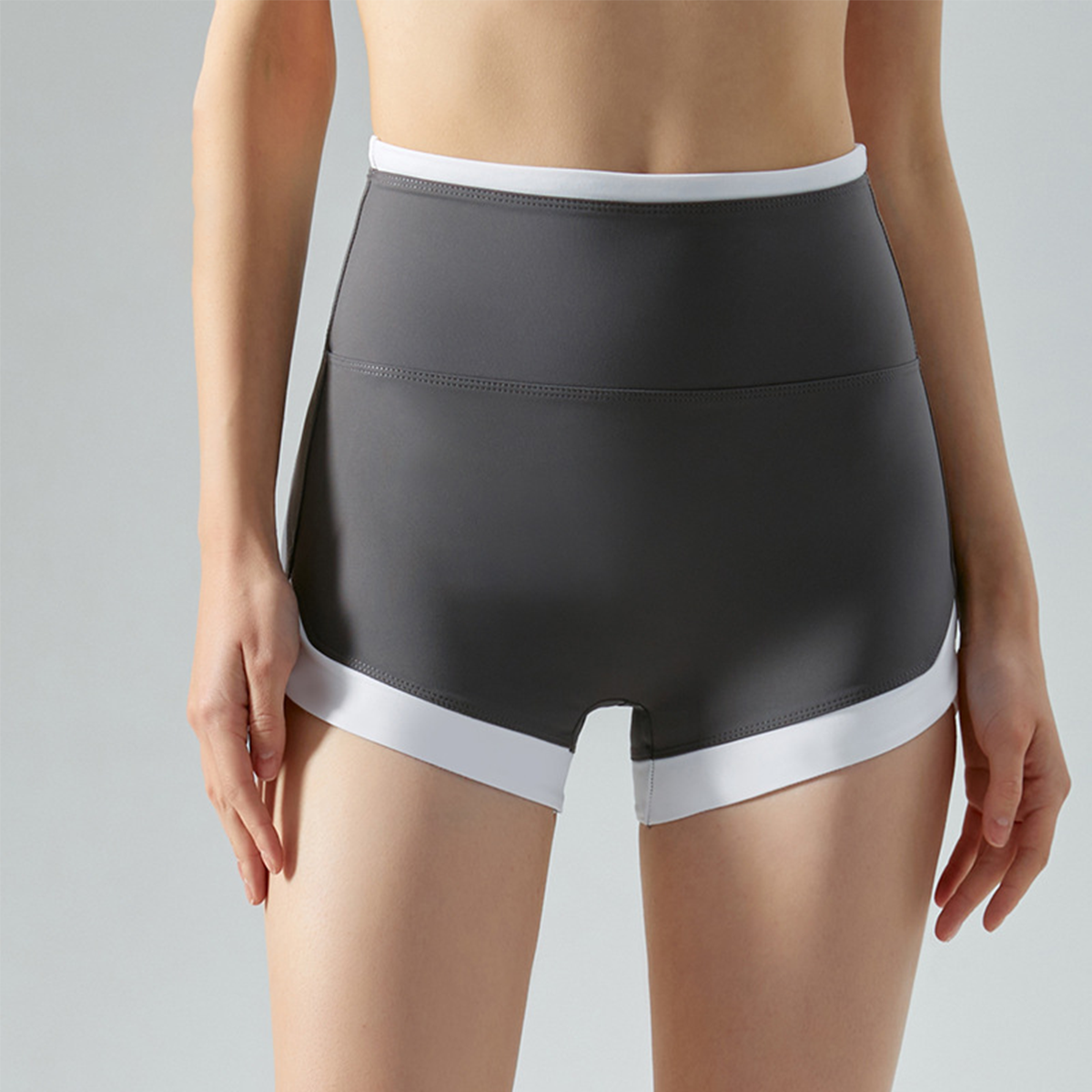 High-Waisted Tummy-Control  Contrast-Color Butt-Lifting Lines Yoga Shorts DSS556 