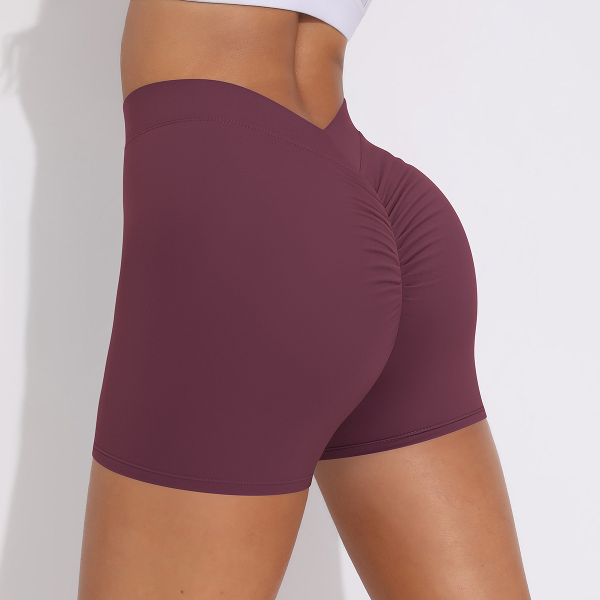 Yoga Shorts with Rear V-shaped Waist Hip-lifting and Abdominal Control 6626