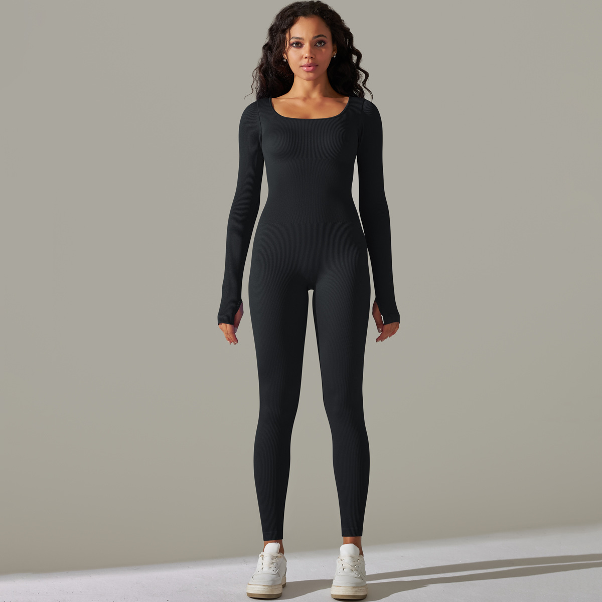 Long-sleeve One-piece Suit Breathable Quick-drying One-piece Jumpsuit  6653