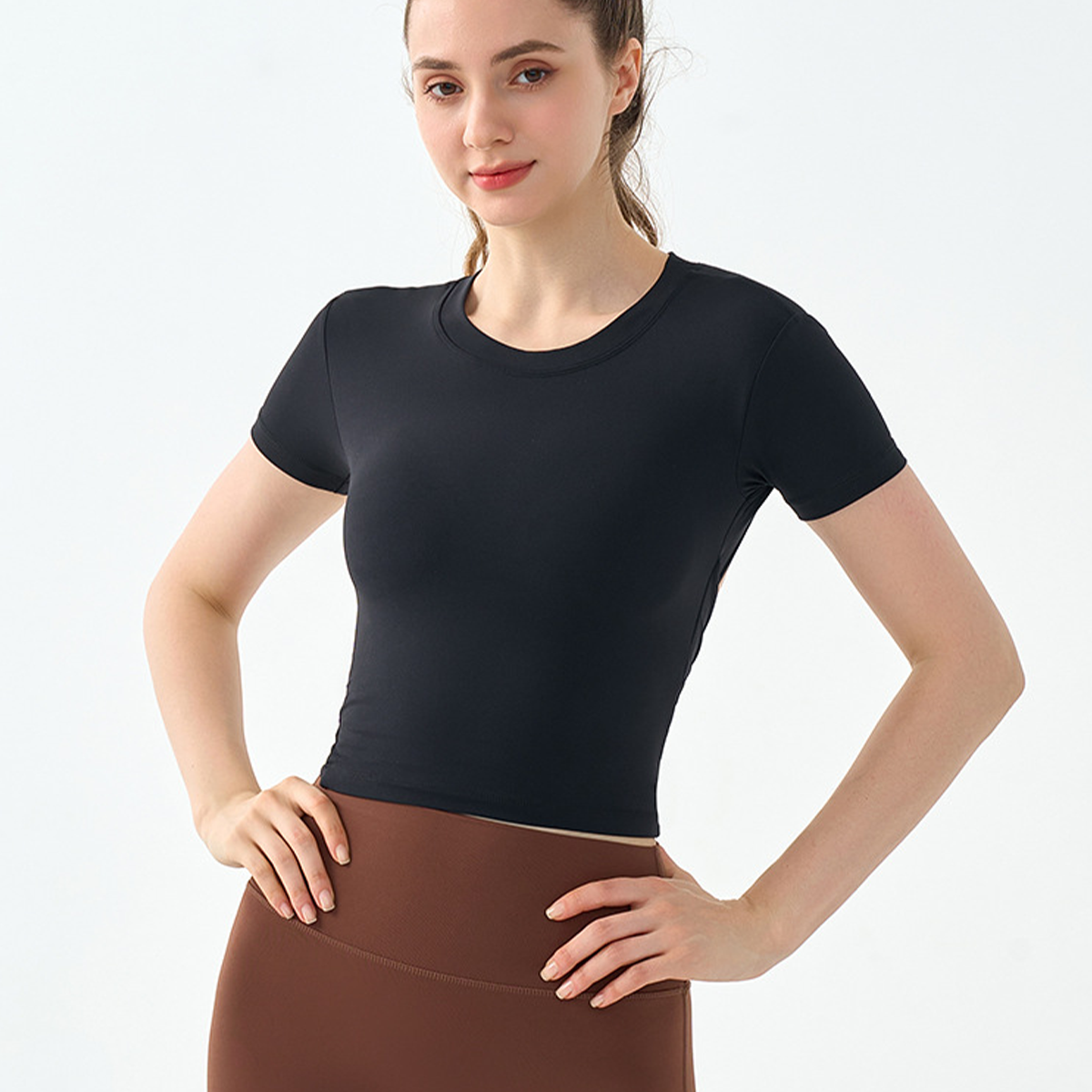 Twist Knot Backless Waist-Cinching Slimming Fitness Top DST899
