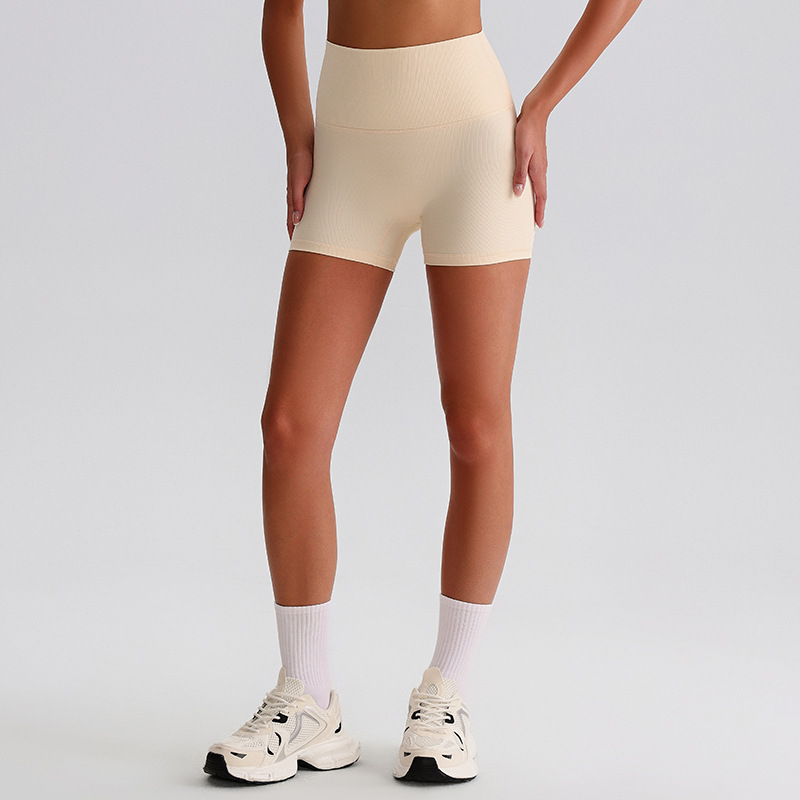 Ribbed Sports Yoga High-Waisted Yoga Shorts SKL-LQ6003