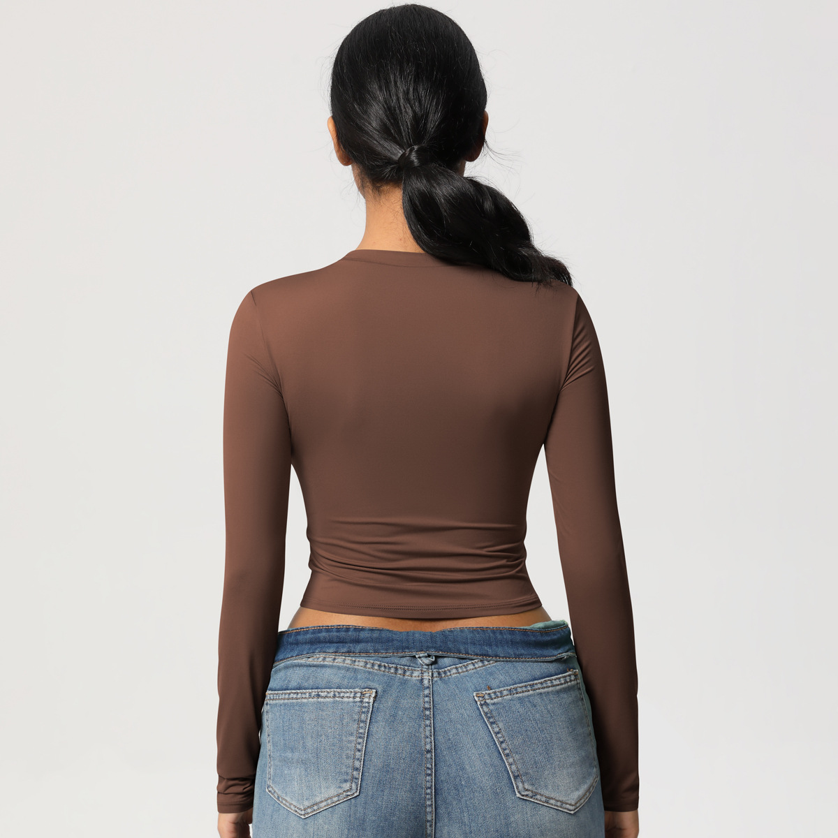 Sports T-shirt Quick-drying Breathable Long-sleeve Yoga Suit 7089