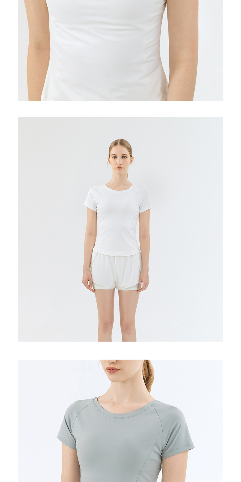 Mesh-Paneled Breathable Quick-Dry Yoga Short Sleeve  DS264