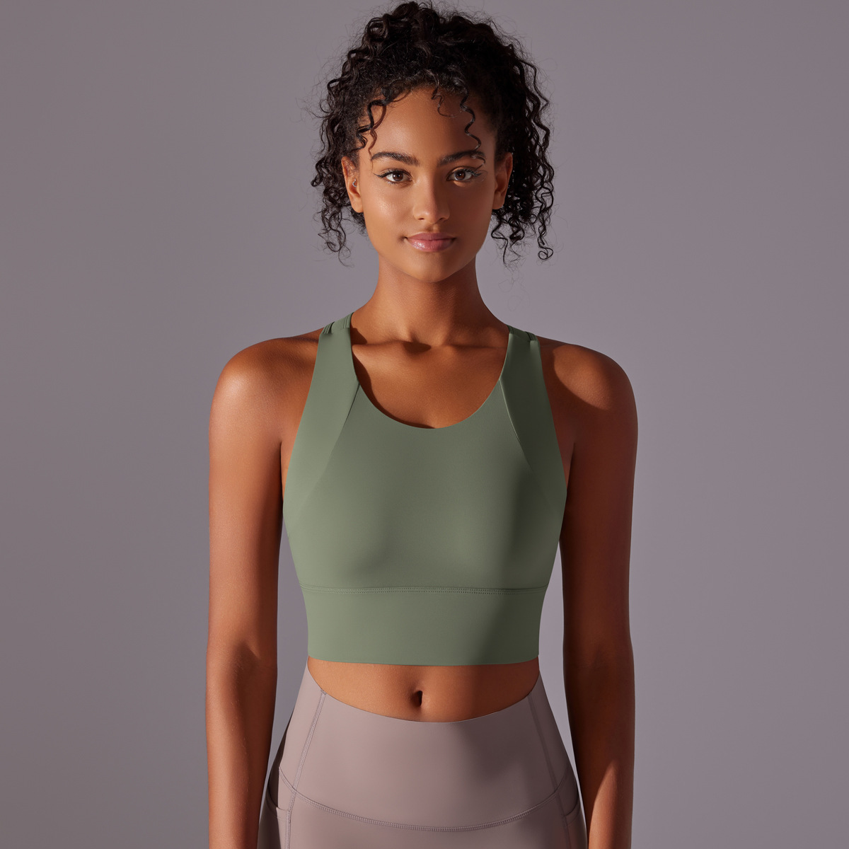 Integrated Yoga Vest with Fixed Bra Cups 7004