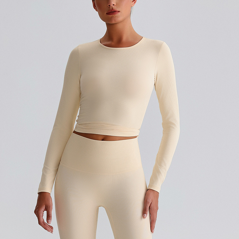Ribbed Tight Yoga Long Sleeves SKL-LQ6008