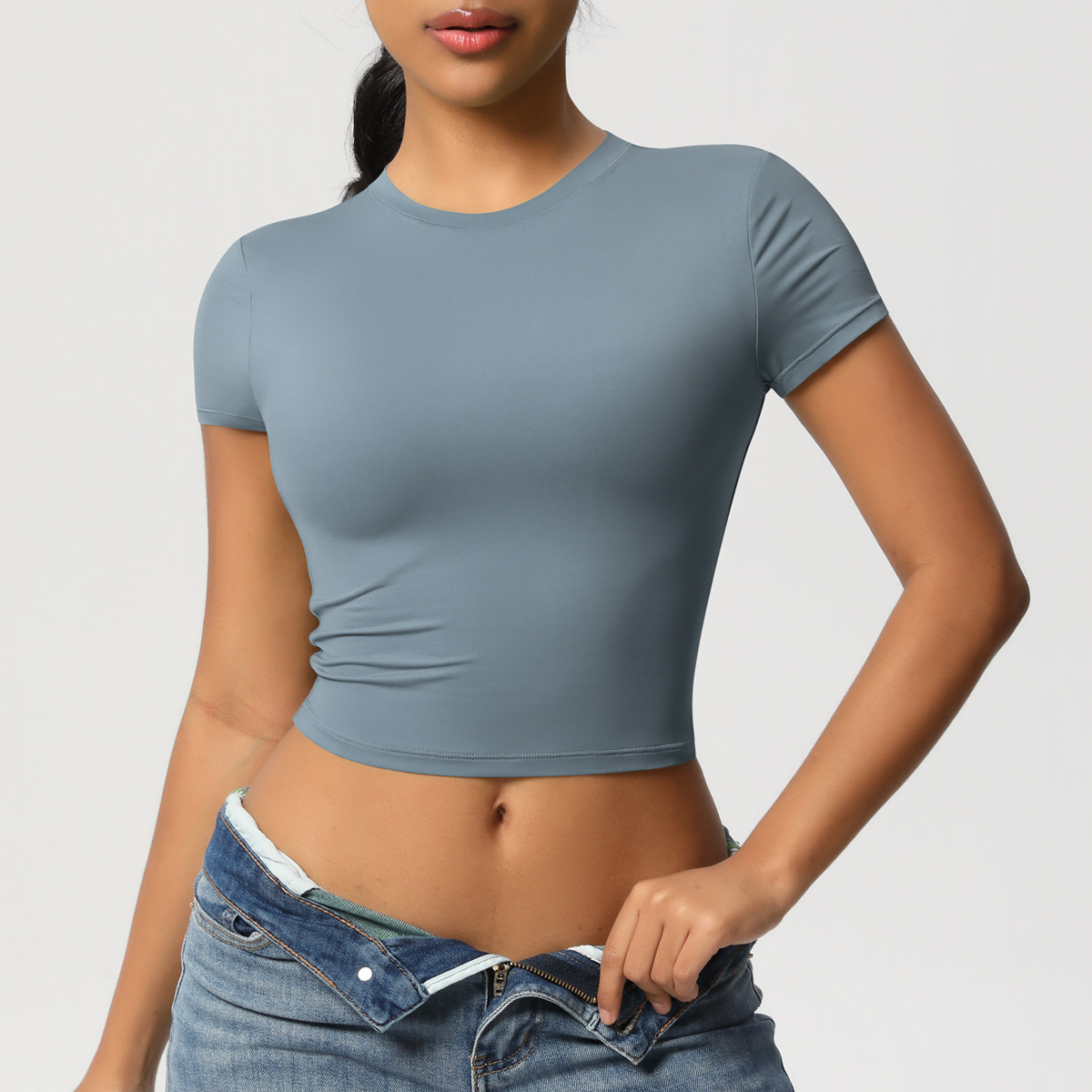 All-match Fitted Short-sleeve Yoga Wear 7088