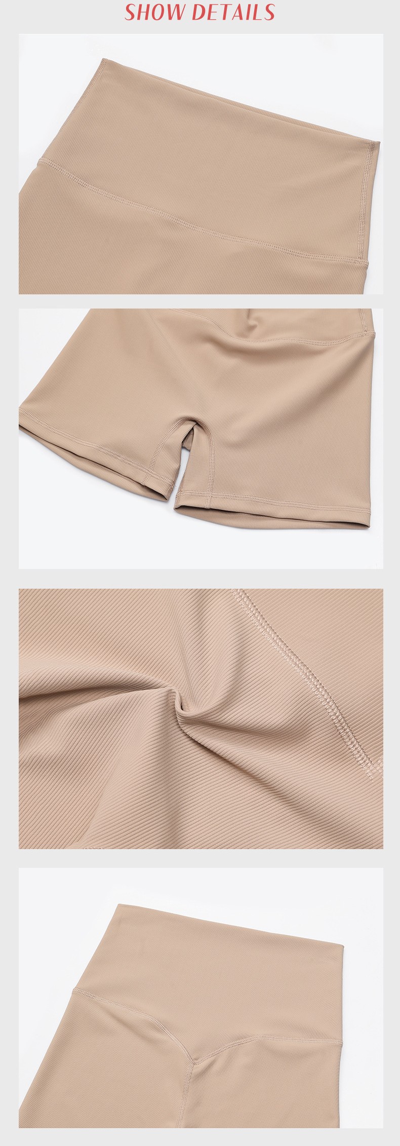 Ribbed Sports Yoga High-Waisted Yoga Shorts SKL-LQ6003