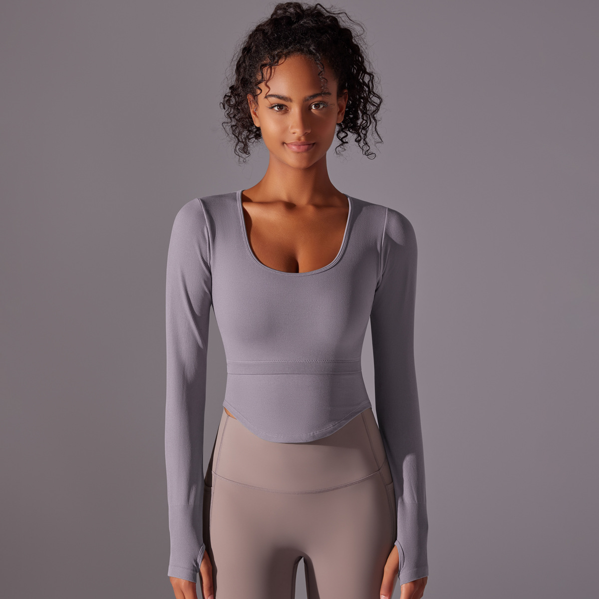 Yoga Suit with Built-in Chest Pads Integrated Cup Fitness Top  6636