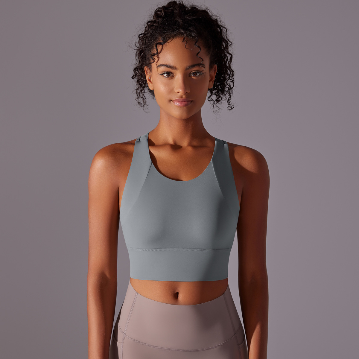 Integrated Yoga Vest with Fixed Bra Cups 7004