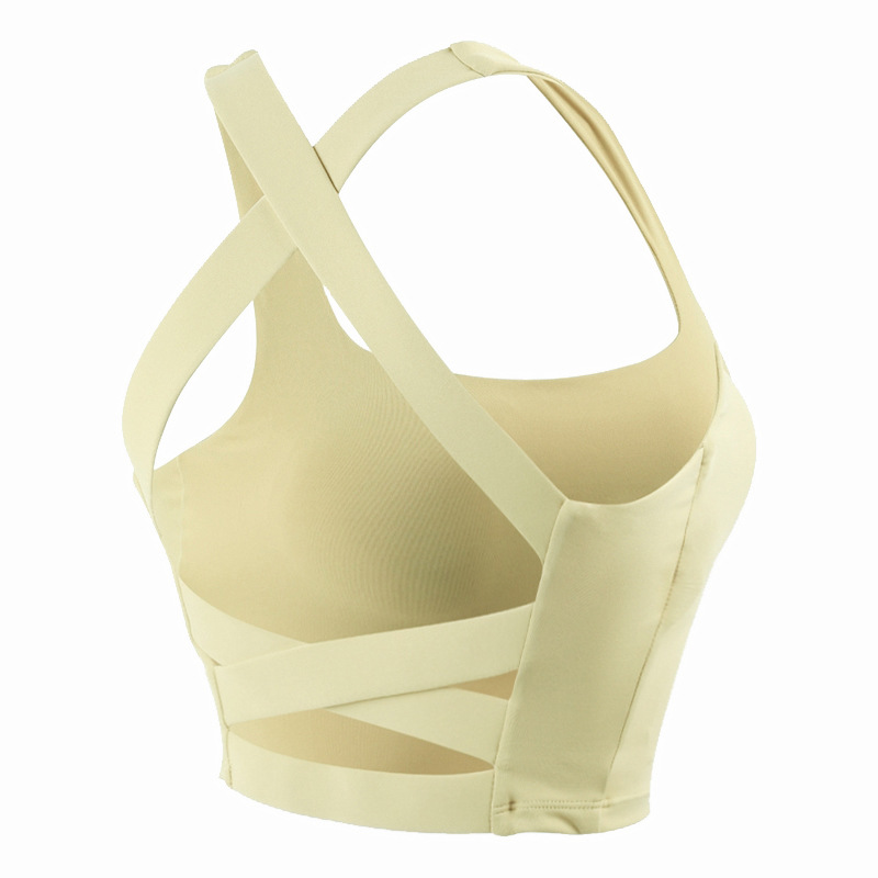  Cross-Back Shockproof Built-in Bra Pads Sports Bra DS03 