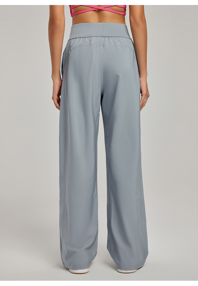 High-Waisted Elastic Waist Straight-Leg Loose and Casual Yoga Long Pants DWL115016