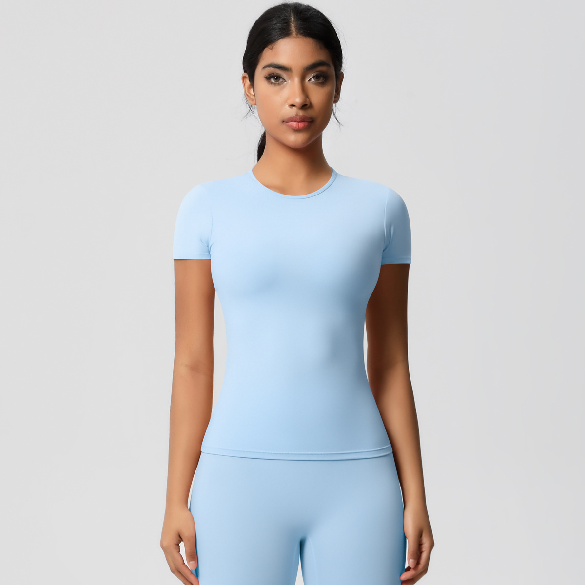 Tight-fitting Short-sleeve T-shirt Quick-drying Breathable Yoga Suit 7103