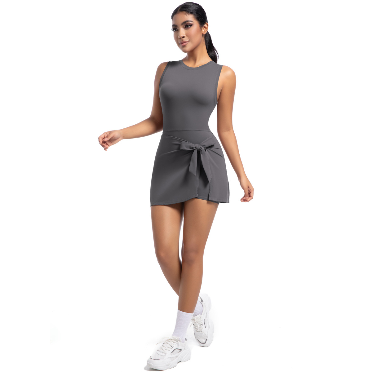 Backless Naked-feeling Yoga Romper Tennis Skirt Fitness Romper  6672
