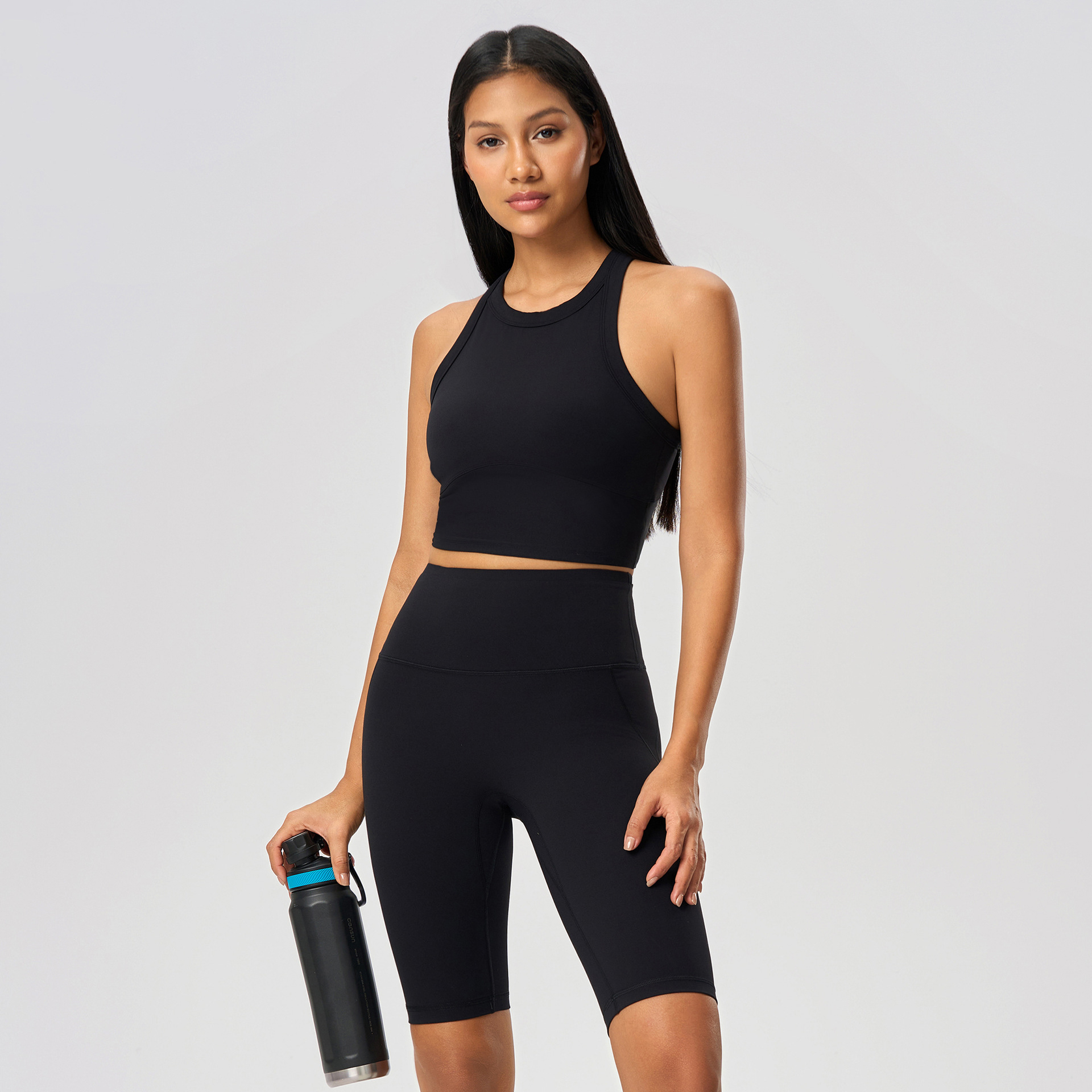 Sleeveless Solid Color Sports Tank Bras D25030