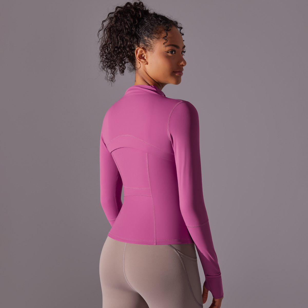 Zip-up Cardigan Slim-fit Long-sleeve Top Quick-drying Fitness Coat 7002
