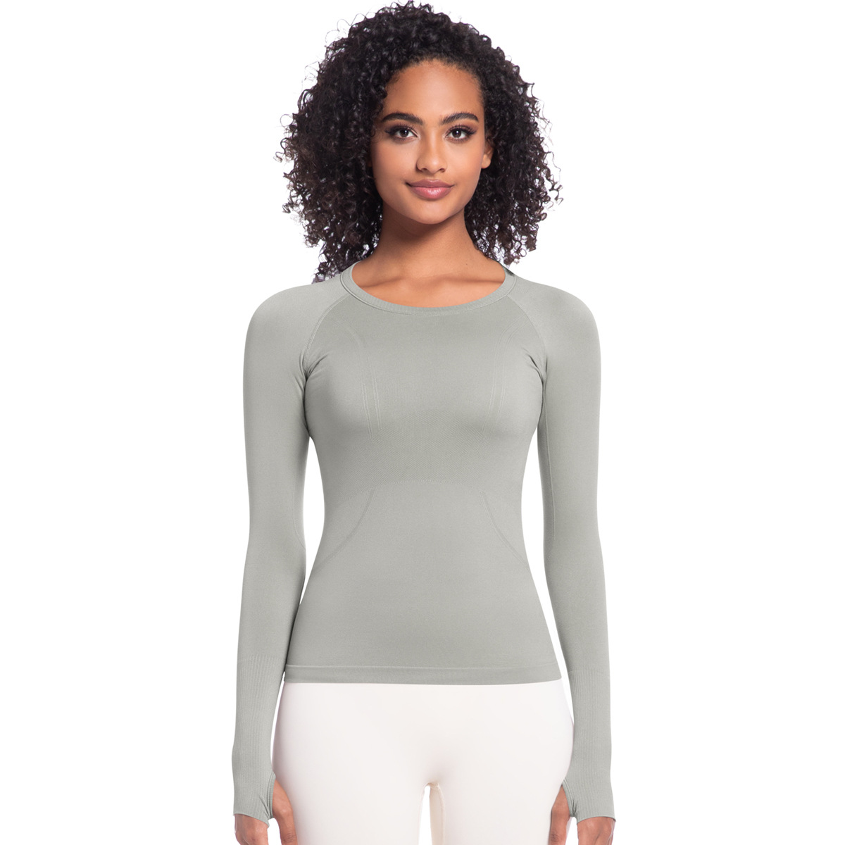 Tight-fitting Long-sleeve Breathable Quick-drying Yoga Top 6680