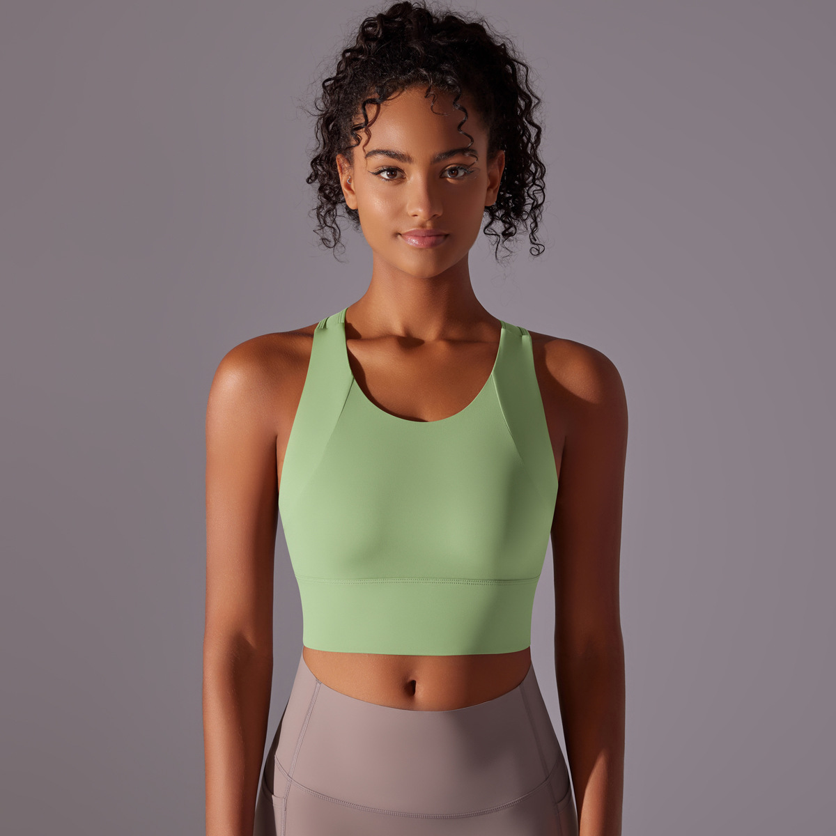 Integrated Yoga Vest with Fixed Bra Cups 7004