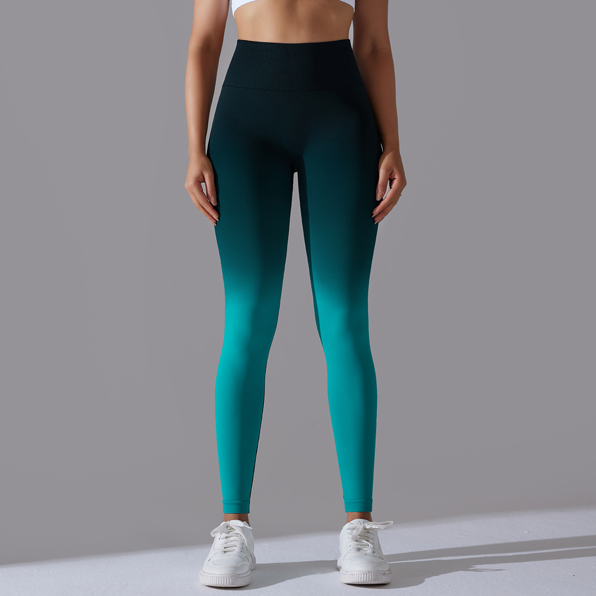 High-waisted Hip-lifting Candy-colored Gradient Yoga Pants 6620