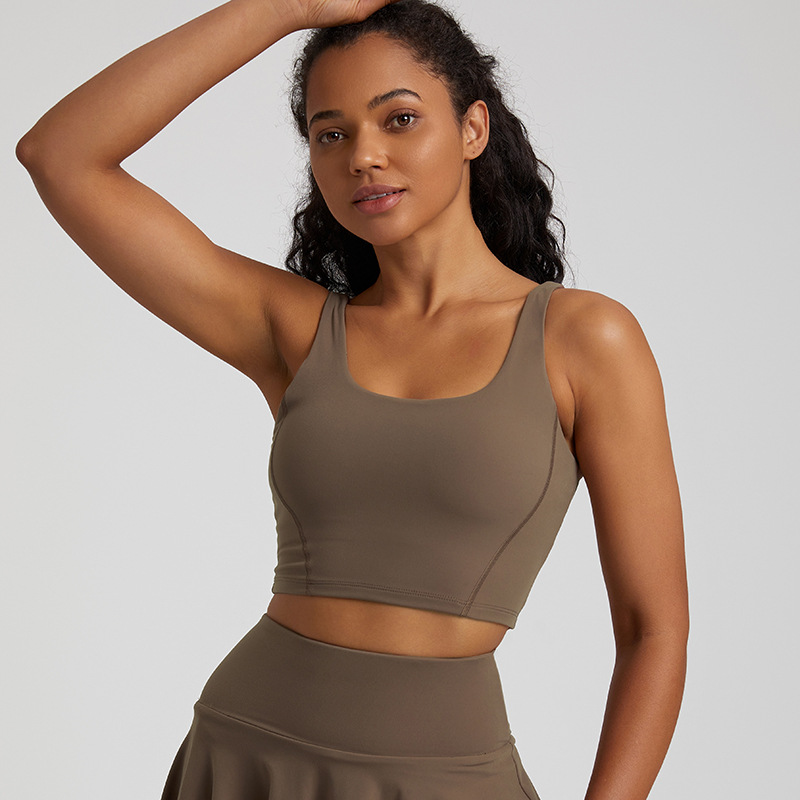 Candy-colored Nude Yoga Vest Fitness Bra U-Shaped Beautiful Back SKL-LQ4031