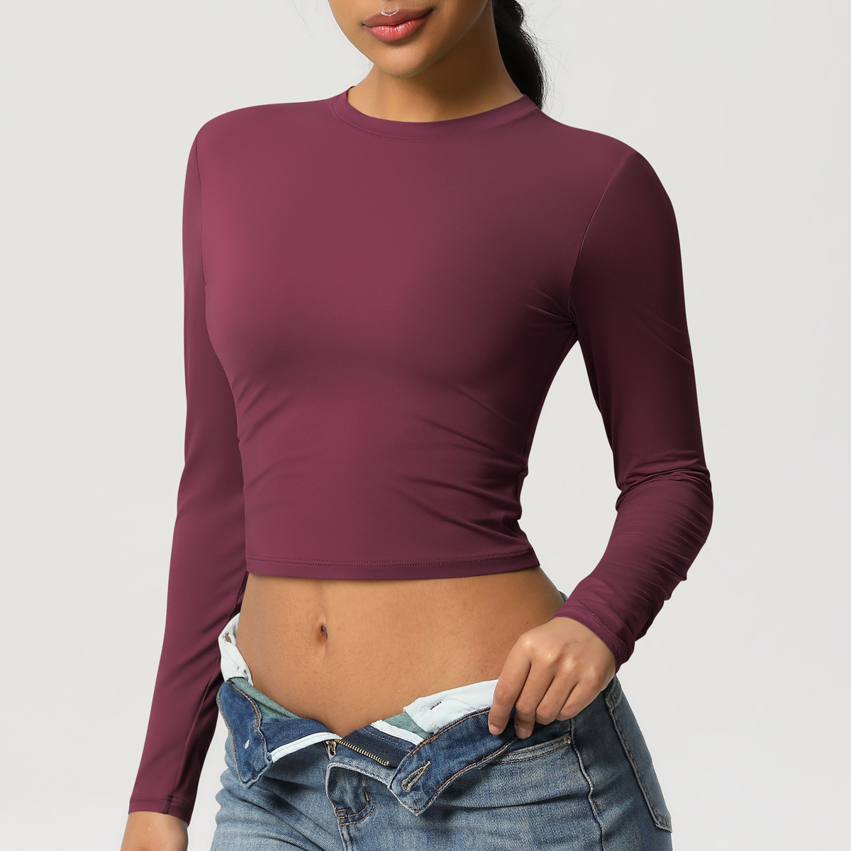 Sports T-shirt Quick-drying Breathable Long-sleeve Yoga Suit 7089