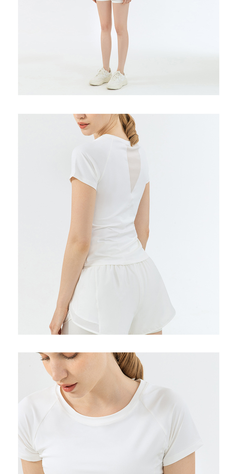 Mesh-Paneled Breathable Quick-Dry Yoga Short Sleeve  DS264
