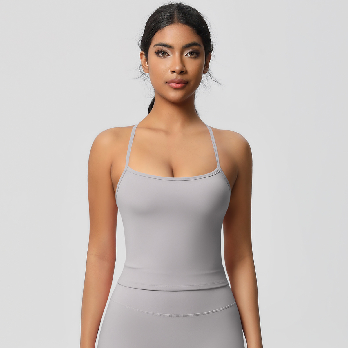 Spaghetti-strap Quick-drying Breathable Tight Top Fitness Sports Vest 7107