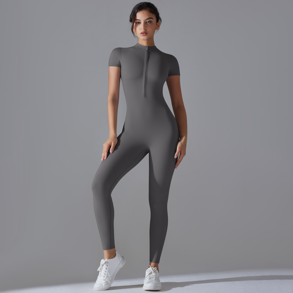 Quick-drying Breathable Zipper Short-sleeve Yoga Clothes  6656