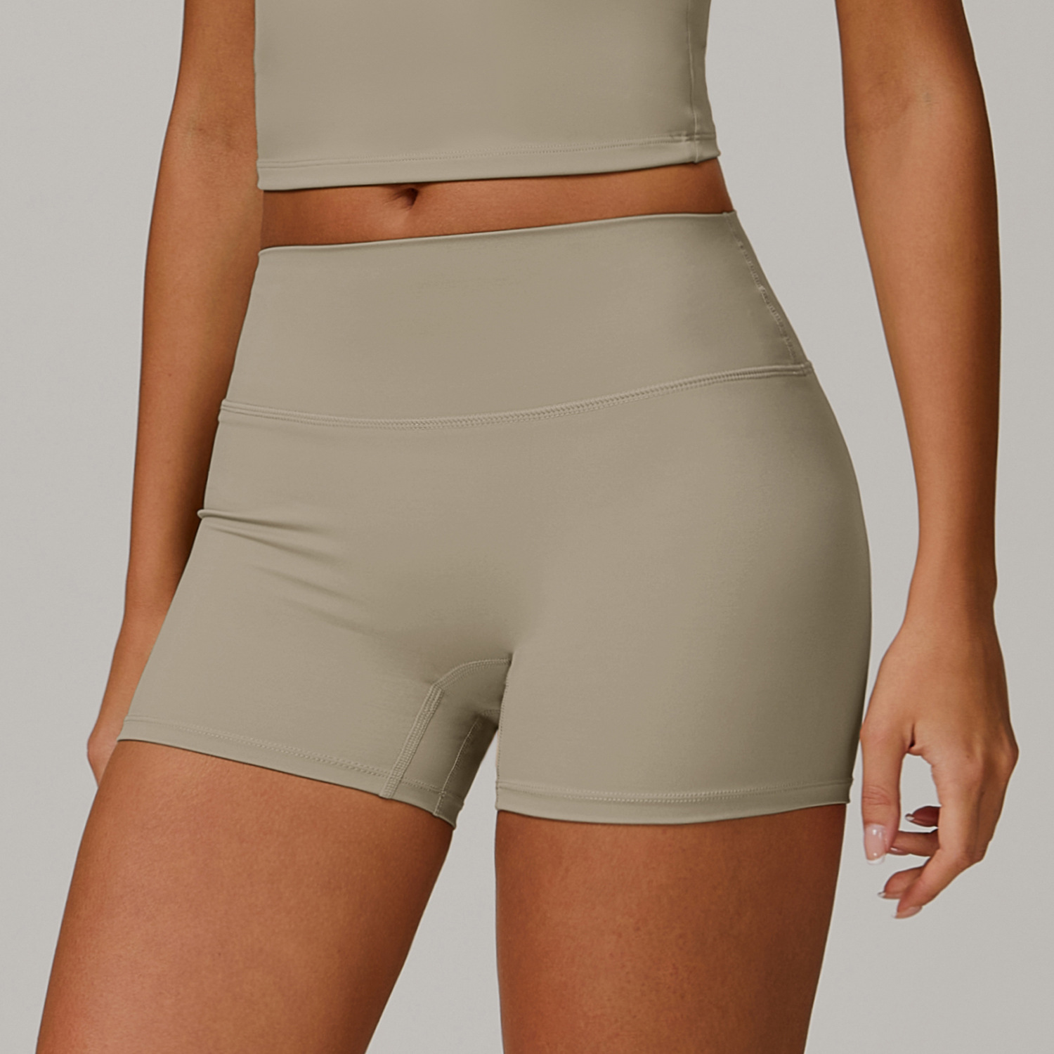 High - Waisted Abdominal - Toning Tight Yoga Shorts 8519