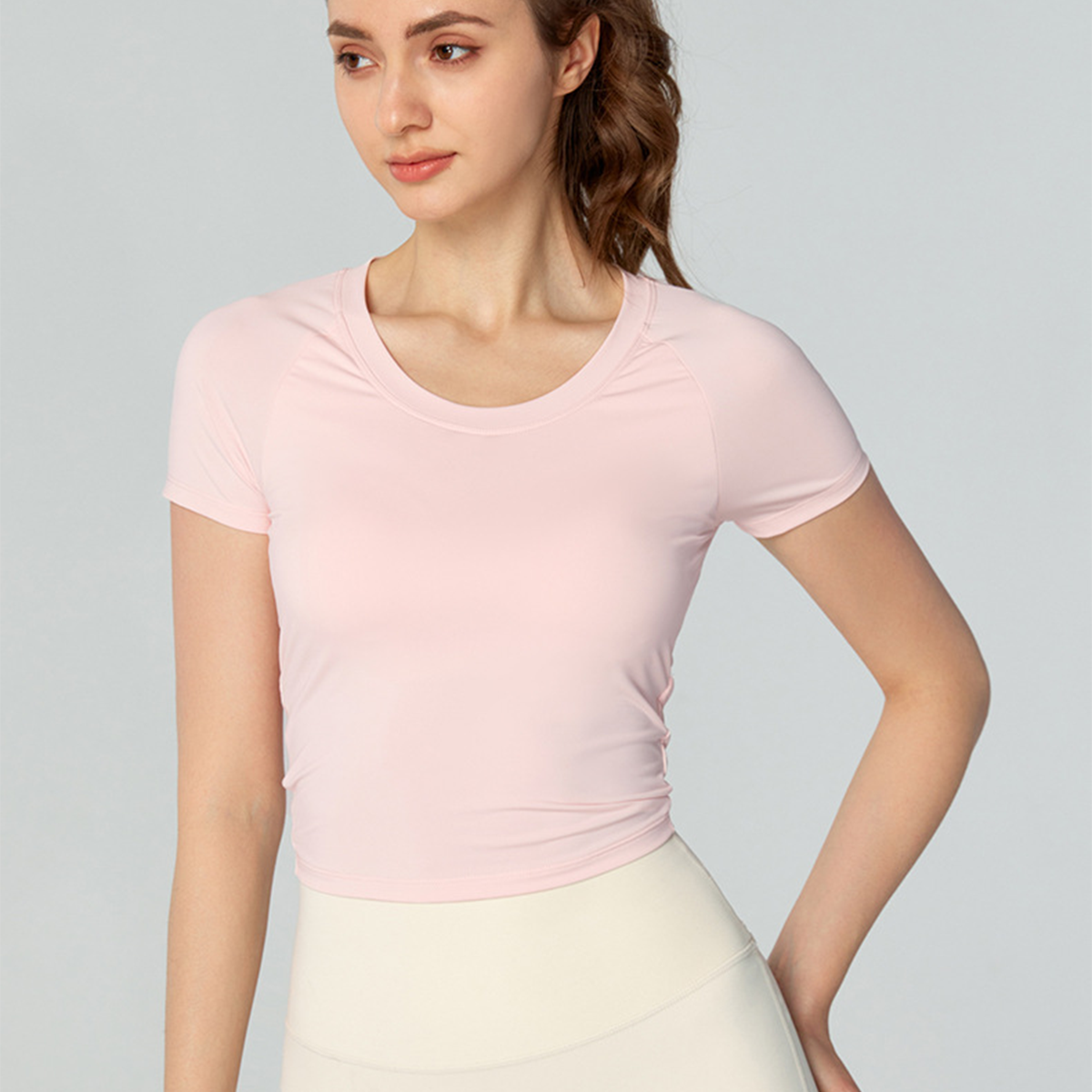 Double Twist Knot Open-Back Cooling Sunscreen Fitness Top DST765