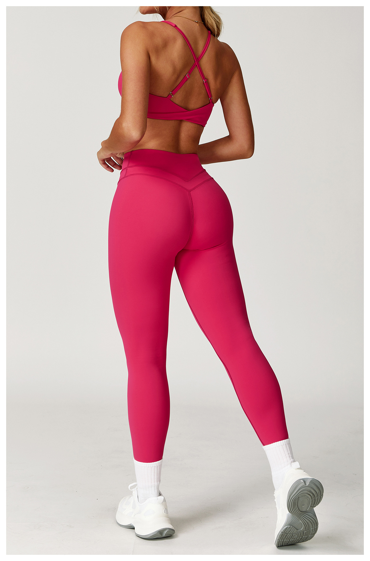 Backless Yoga Suit Women's Compression Sports Bra and Leggings Set for Gym 8863