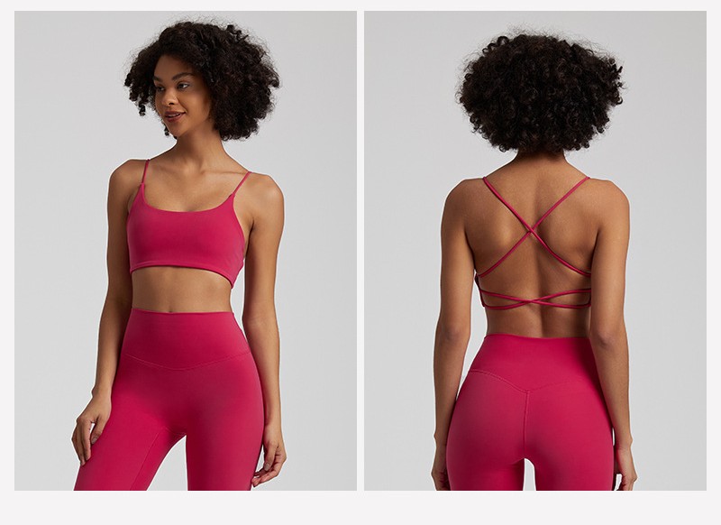 Sports Yoga Cross Back Bra With Pad SKL-LQ4059