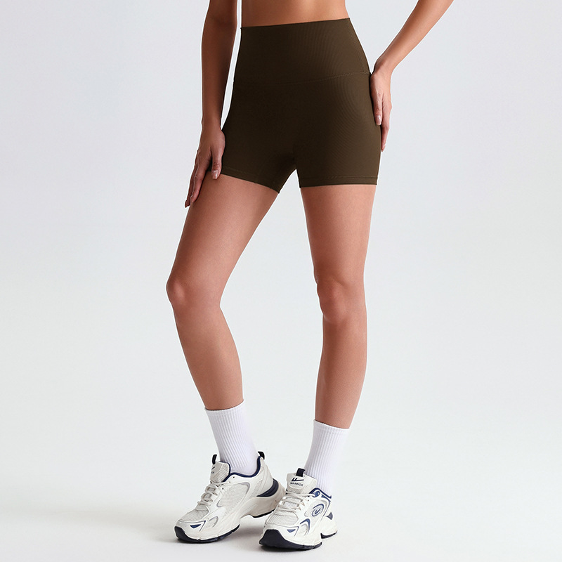 Ribbed Sports Yoga High-Waisted Yoga Shorts SKL-LQ6003