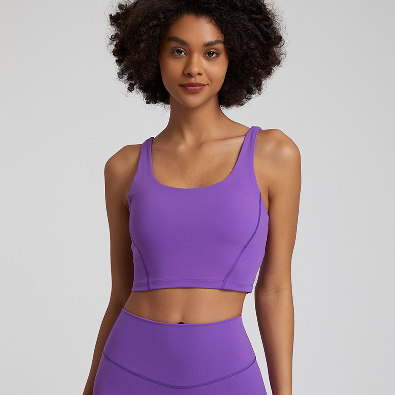 Candy-colored Nude Yoga Vest Fitness Bra U-Shaped Beautiful Back SKL-LQ4031