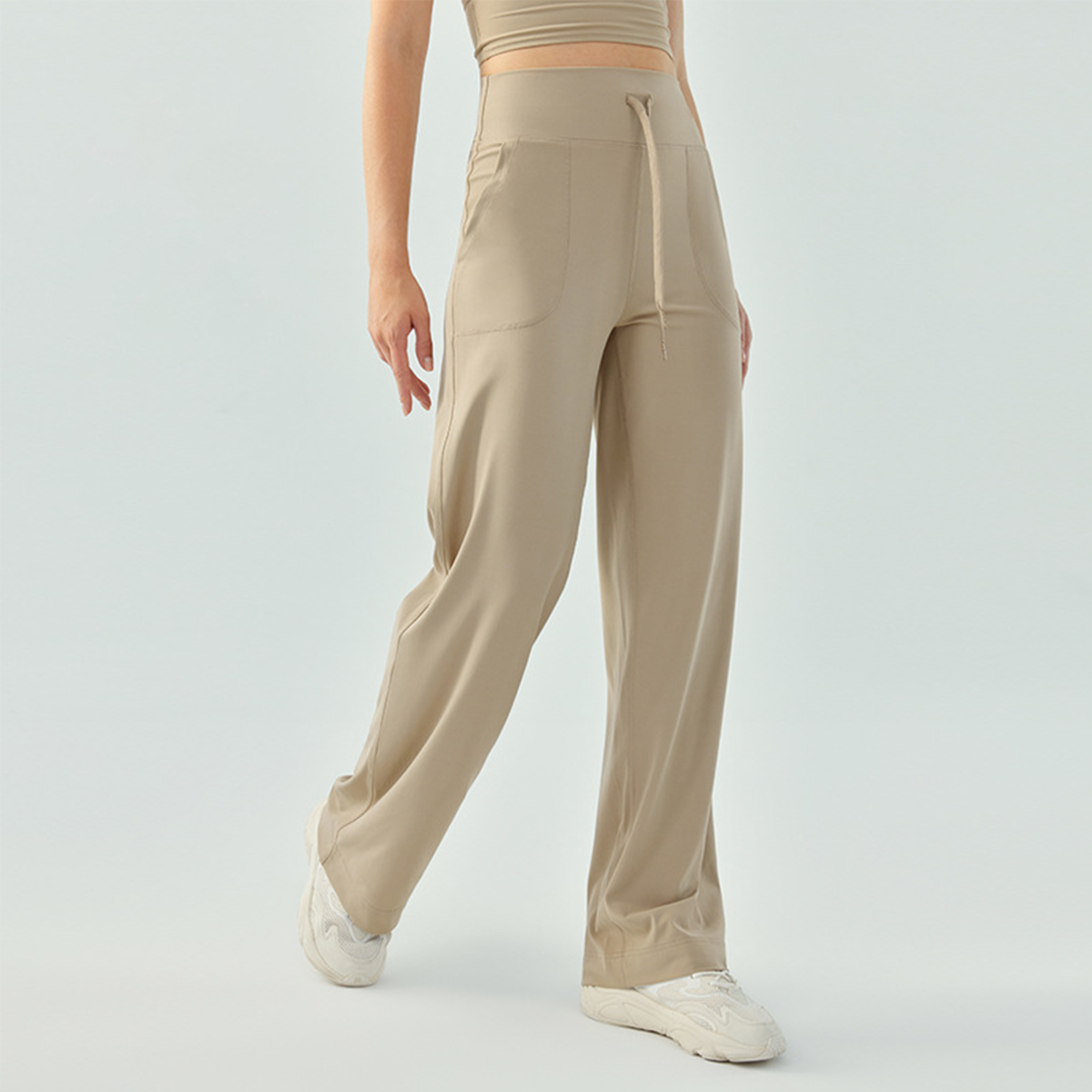 High-waisted Elasticated Waist Fitness Pants DSP687 