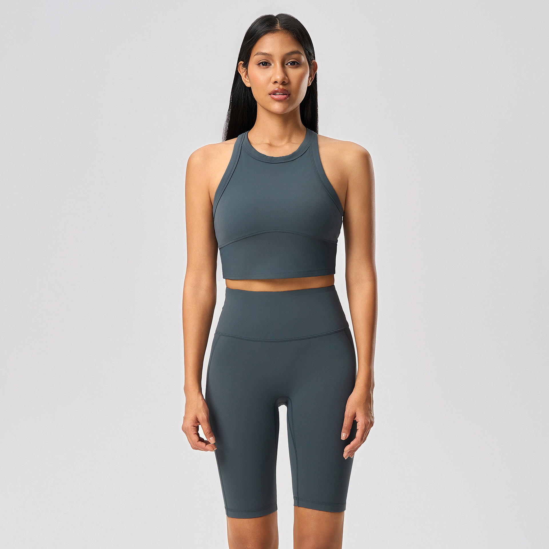 Sleeveless Solid Color Sports Tank Bras D25030