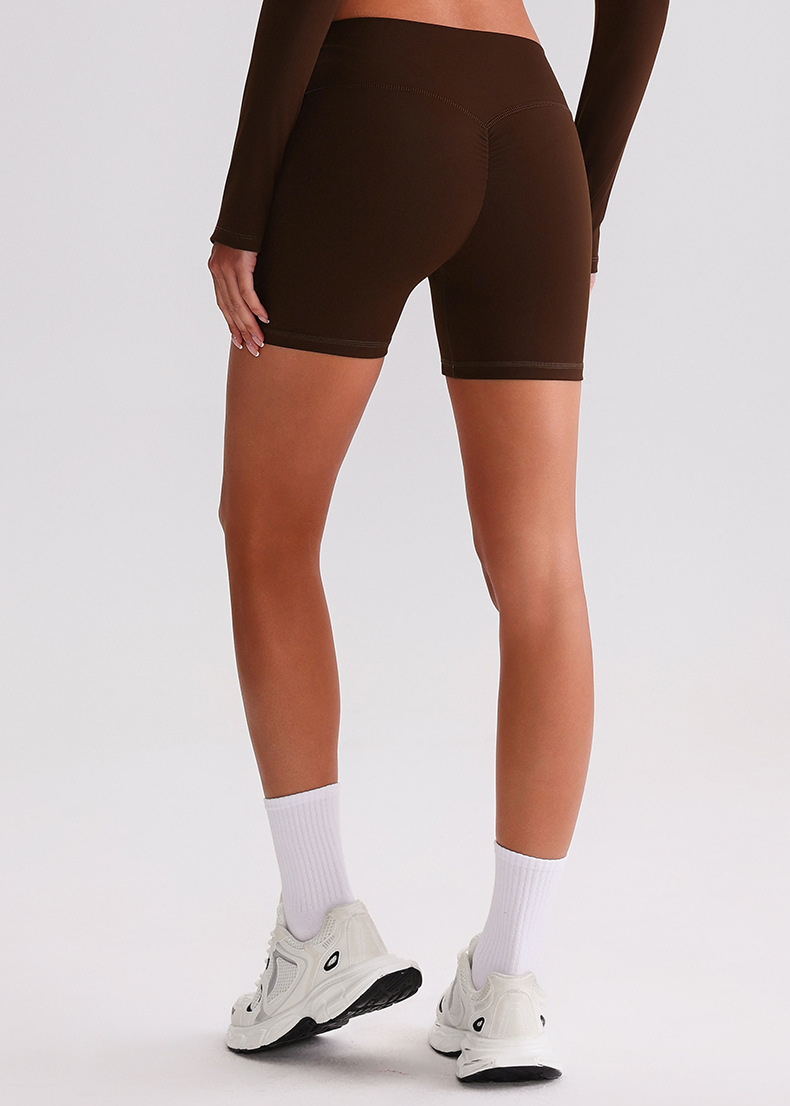 High-waisted Three-quarter Pants Seamless Slimming Fitness Shorts SKL-LQ8005