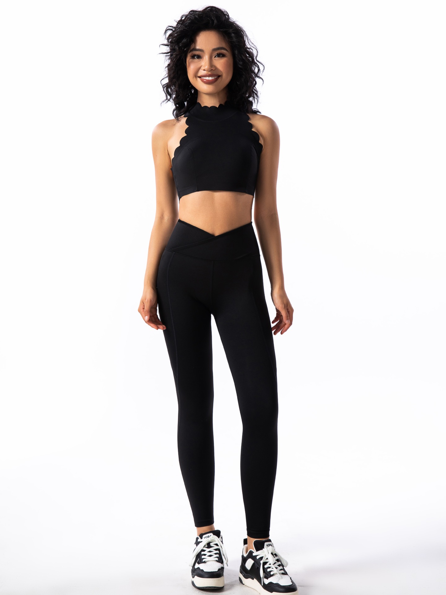 Lace Sleeveless Tank Top Fitness Jogging Hiking Yoga Set For Women SKL-FNK8801