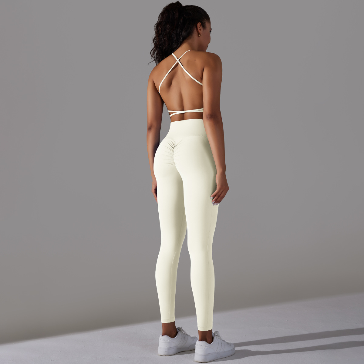  Sports Bra High-Waisted Tight Pants Yoga Wear Set 6608